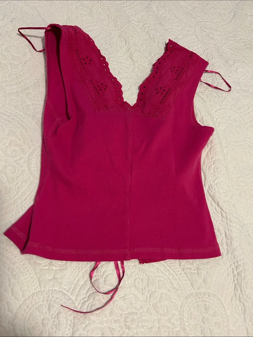 Free People Hot Pink Tiered Maxi Skirt and Lace Top Gesibelle Set Size S